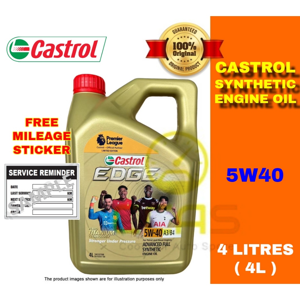 Castrol Edge Fully Synthetic 5w40 SN CF 4L ( 3433708 ) | Shopee Malaysia