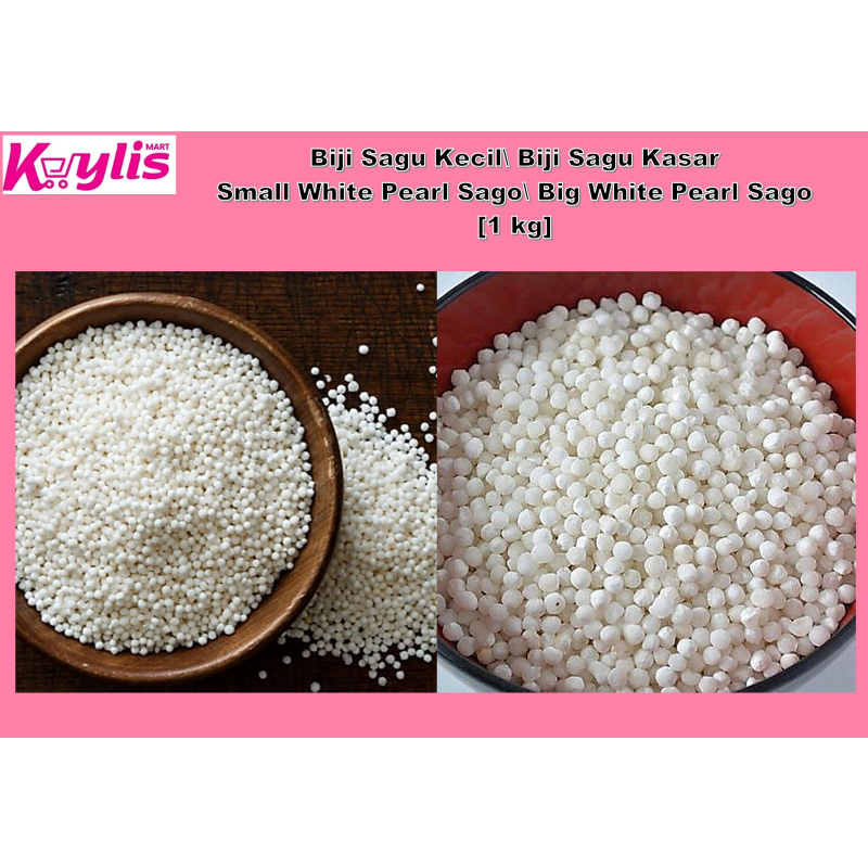 Biji Sagu Kecil\ Biji Sagu Kasar | Small White Pearl Sago\ Big White ...