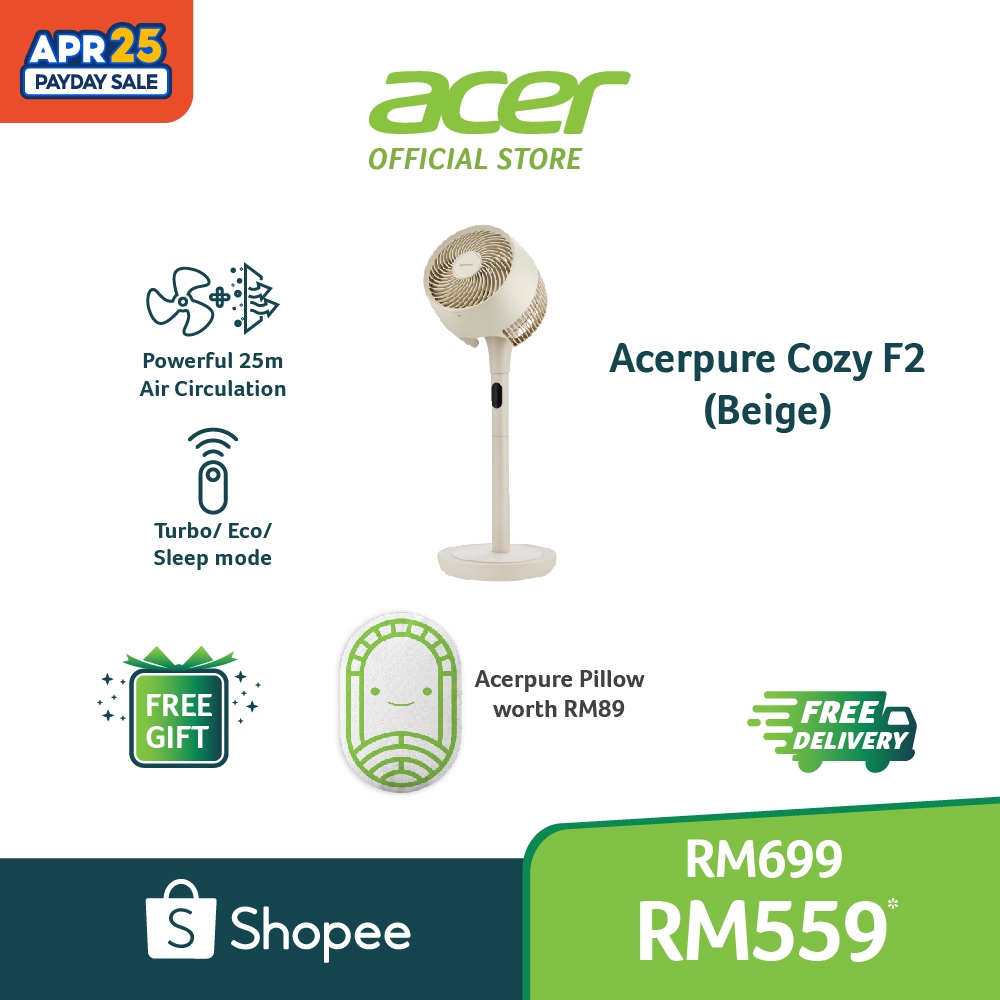 Acerpure Cozy F2 Air Circulator - Pink & Beige | Shopee Malaysia