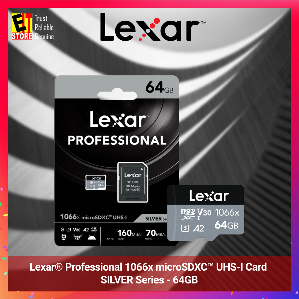Lexar® Professional 1066x microSDXC™ UHS-I Card SILVER Series - 64GB ...