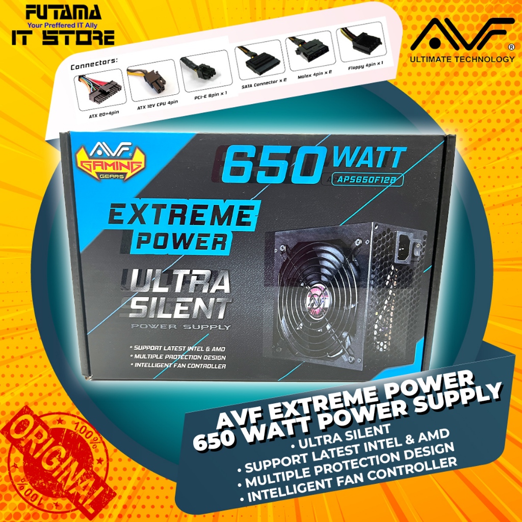 AVF Extreme Power 650 Watt Power Supply Ultra Silent / ATX Power