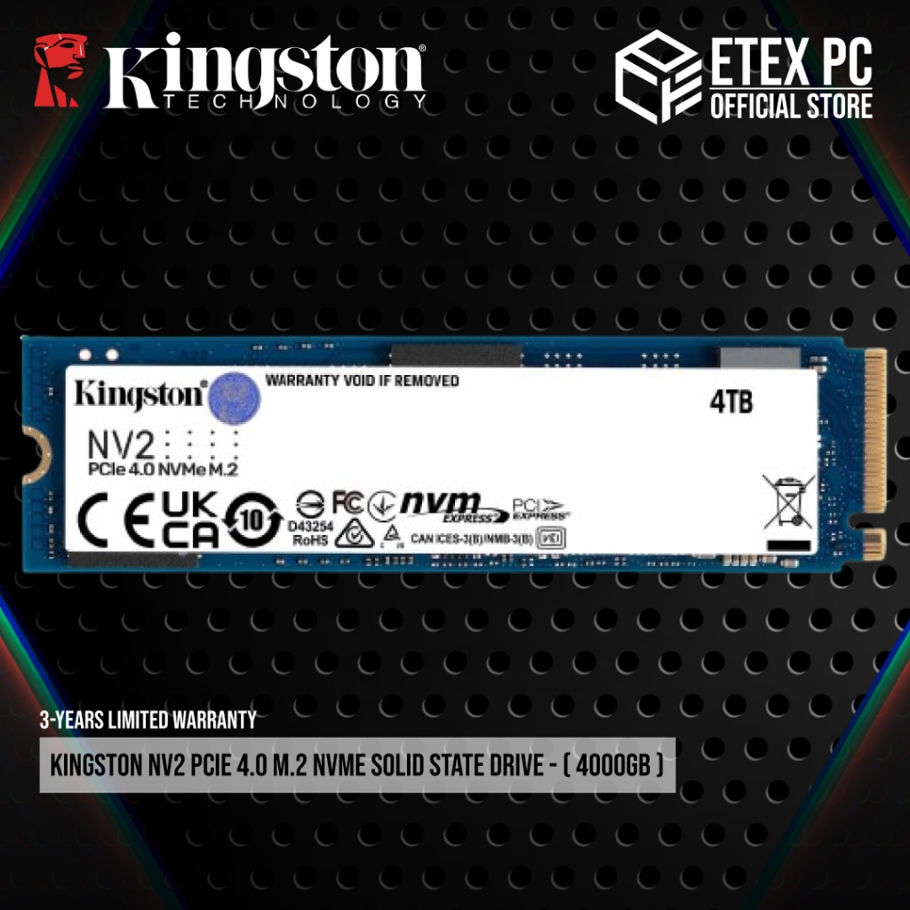 Kingston Nv2 PCIE 4.0 M.2 NVME Solid State Drive - ( 4000GB ) | Shopee ...