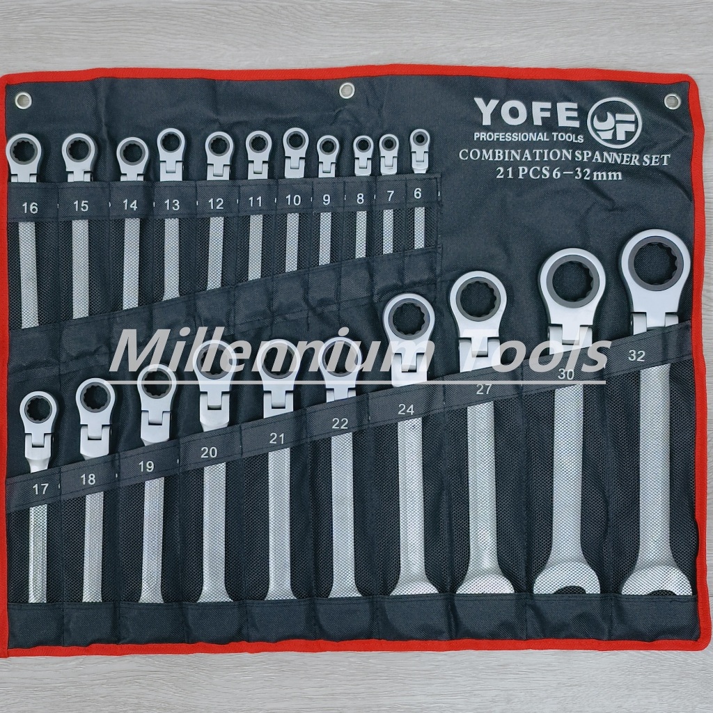 MTOOLS 21Pcs Flexible Gear Wrench Set 6~32mm | Ratchet Wrench Set ...