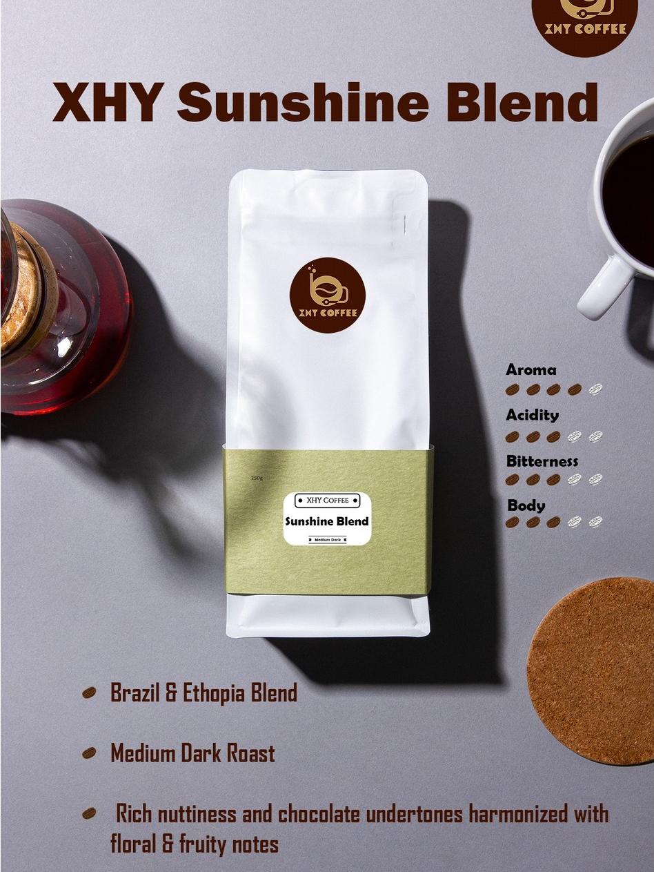 XHY SunShine Blend - 100% Arabica Coffee Bean (Brazil+Ethiopia) Roast ...