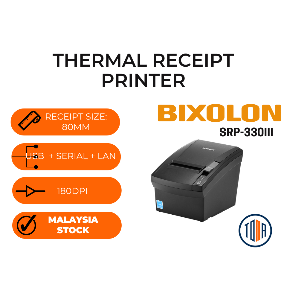 Bixolon SRP-330III Thermal Receipt Printer 80mm (USB + LAN + Serial ...