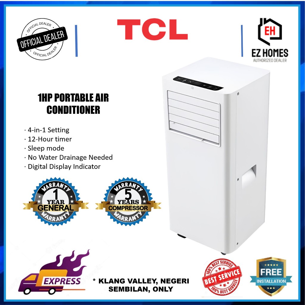 TCL TAC-09CPA/W 1.0 HP PORTABLE AIR CONDITIONER | Shopee Malaysia