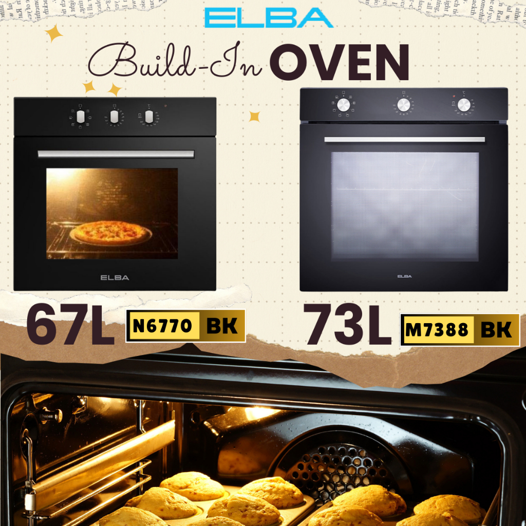 💯 (AUTHORISED DEALER) ELBA Built-in Oven DIVO EBO-M7388(BK) 73L 8 ...