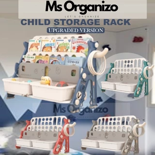 Multiple Sizes Shark Design Child Storage Rack Children Storage Toy Rack Bins Child Utility Bookshelf Storage