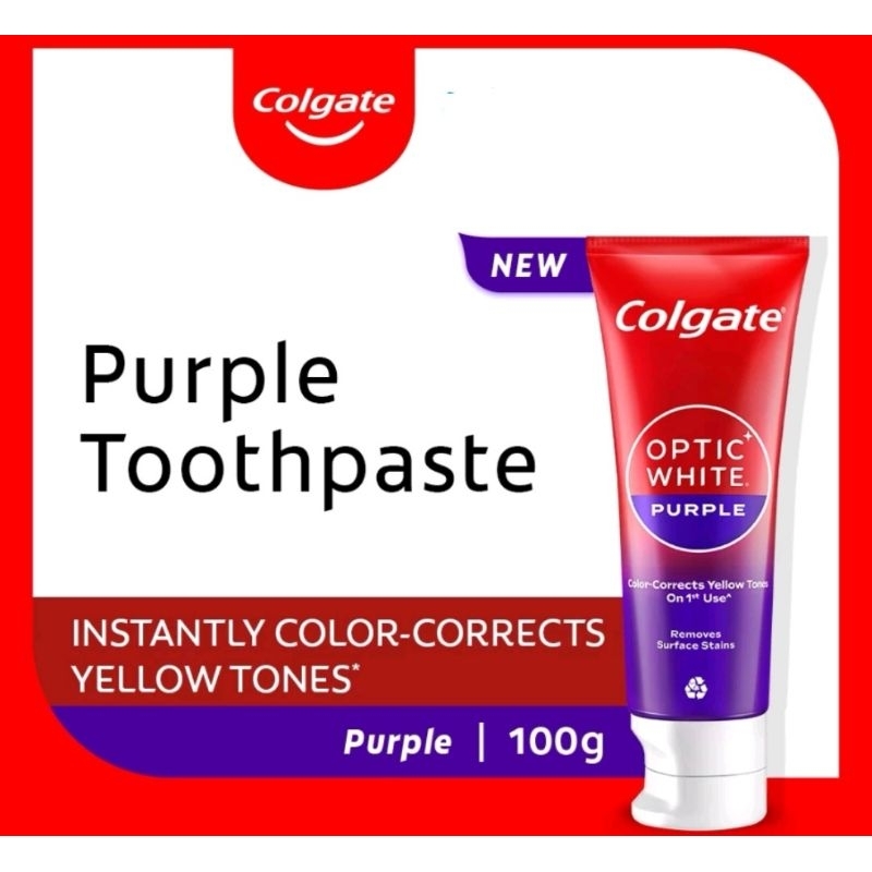 Colgate Optic White Purple Whitening Toothpaste (100g), Optic White O2 ...