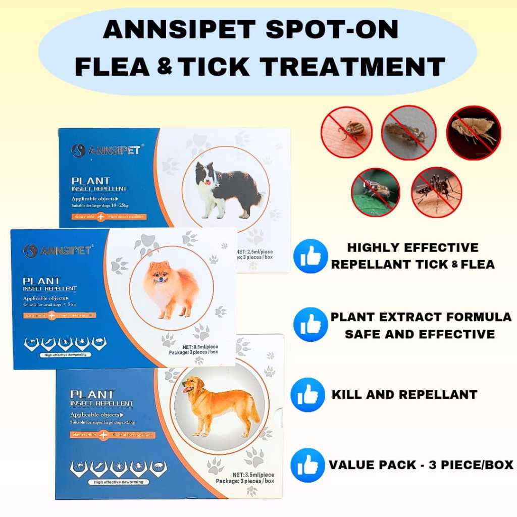 ANNSIPET SPOT-ON TICK & FLEA TREATMENT ANTI-FLEA DROP | Shopee Malaysia