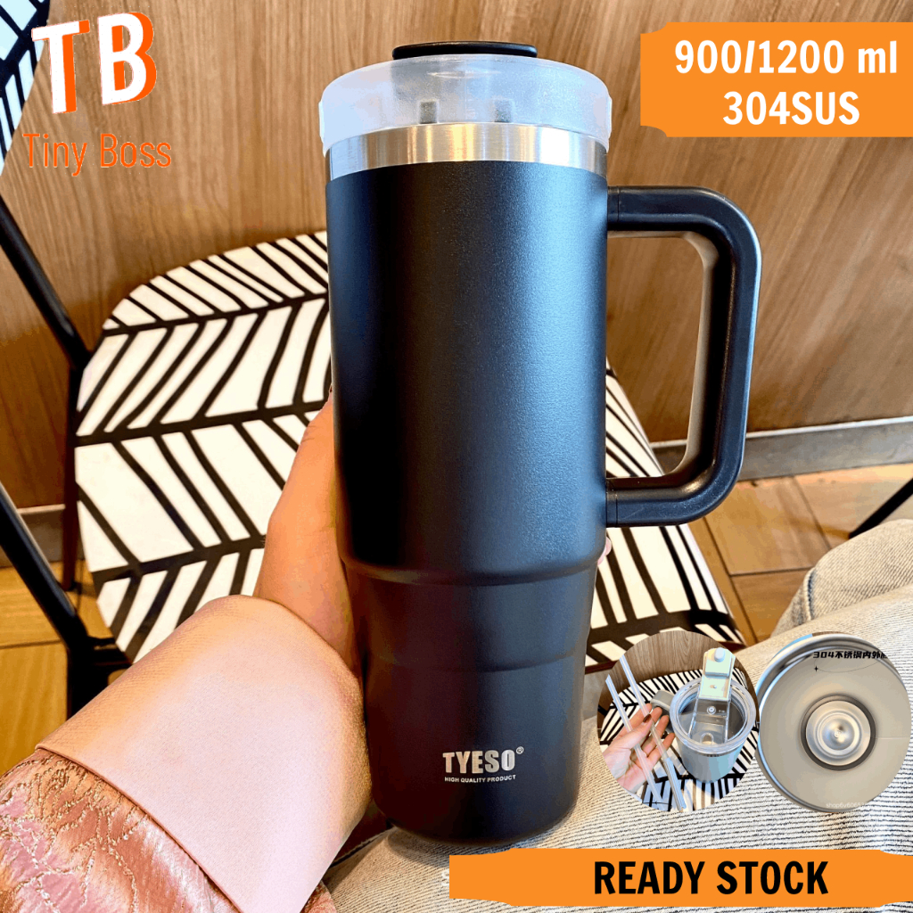 Tyeso 304 Stainless Steel Thermos Tumbler Bottle With Straw Insulated ...