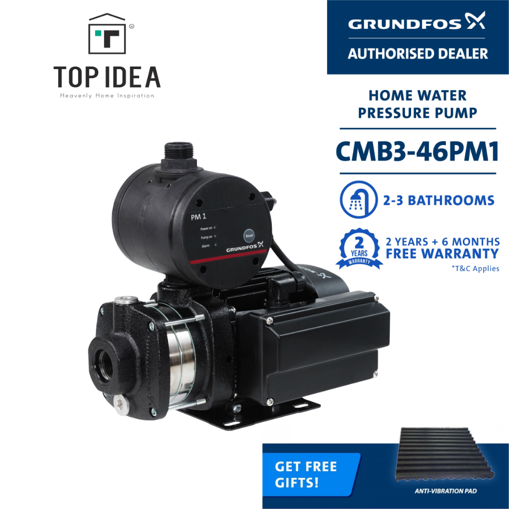 GRUNDFOS CMB 3-46 PM1 Automatic Home Water Pressure Booster Pump (2-3 ...
