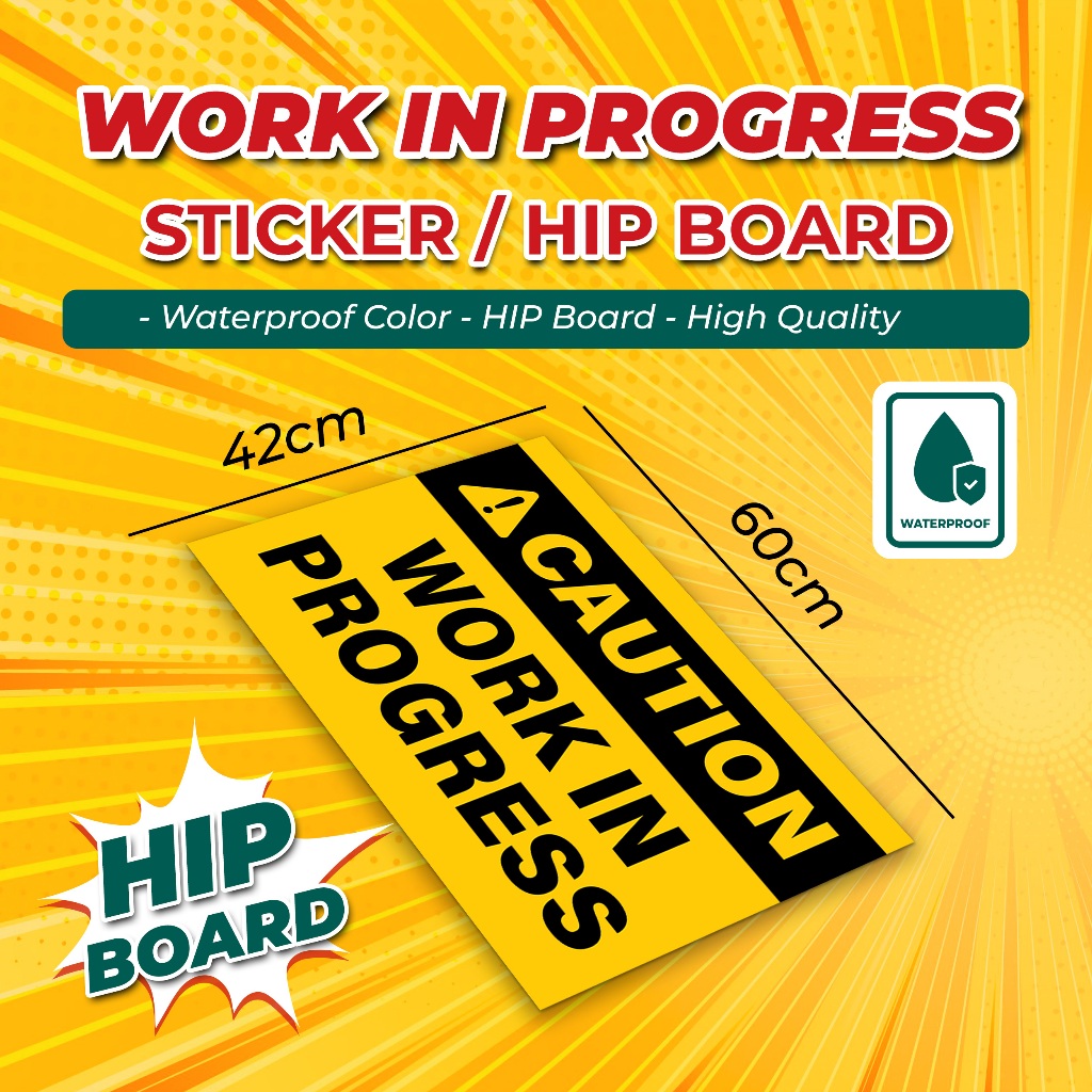 Work in Progress Sticker/HIP Board Signage | Shopee Malaysia
