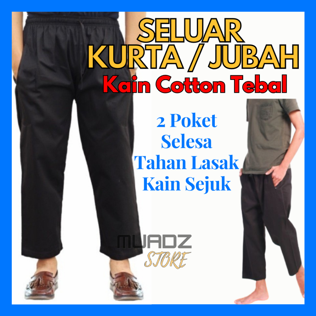 Seluar Kurta / Jubah Lelaki - Seluar Haji Umrah Seluar Solat Lelaki ...