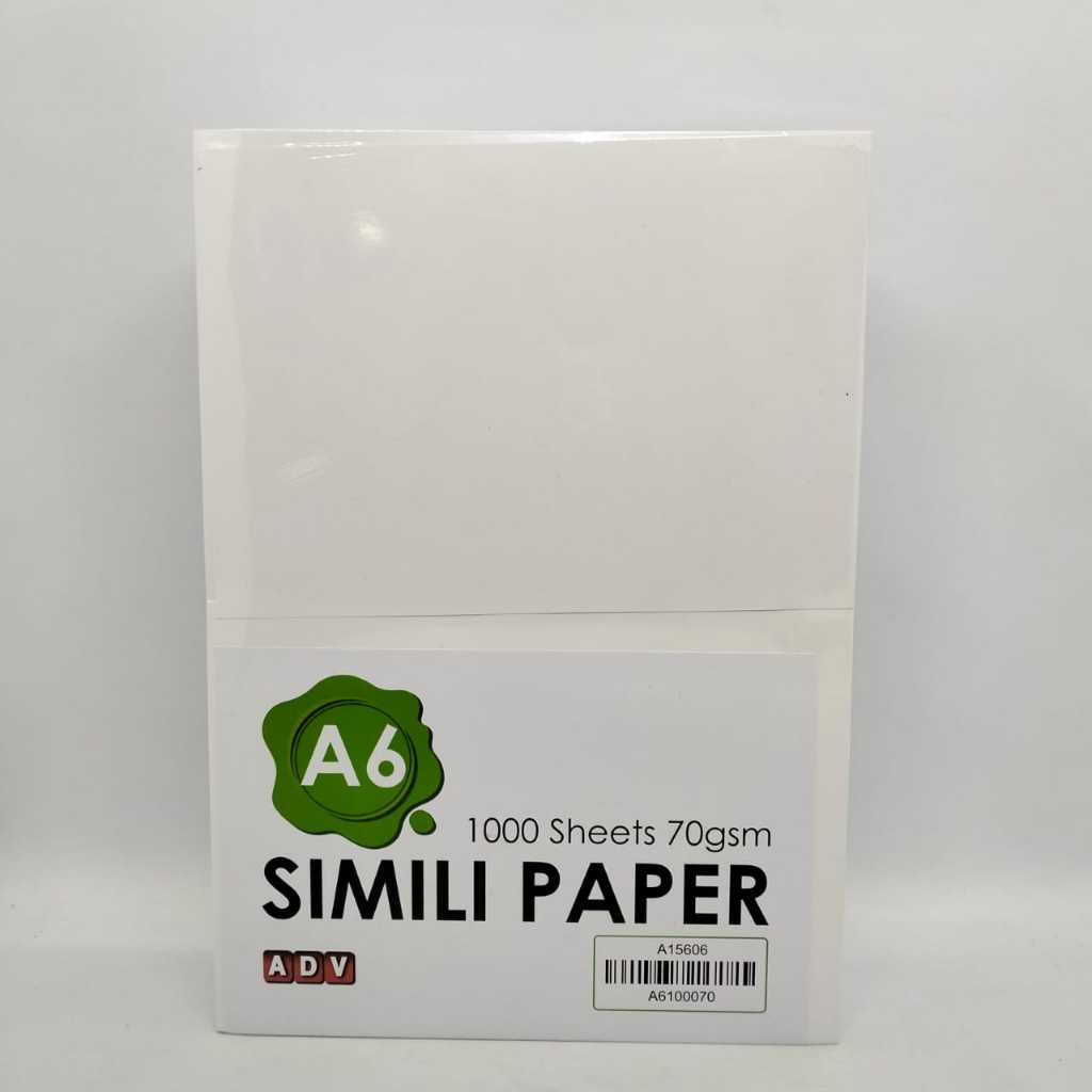 A6 SIMILI PAPER / KERTAS PUTIH (70GSM) 1000PCS/REAM | Shopee Malaysia