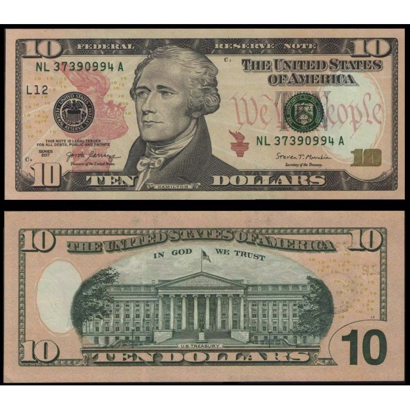 美金 USD Dollars $10（2017Year） UNC Real Note | Shopee Malaysia