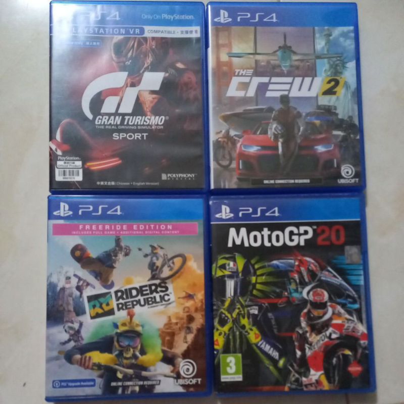 [PS4] GT SPORT | MOTO GP 20 | THE CREW 2 | RIDERS REPUBLIC (USED ...