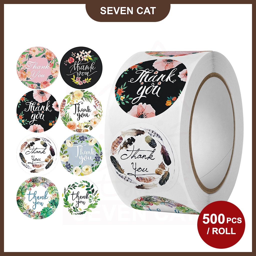 500pcs Thank You Sticker for Seal Labels with 8 designs / Floral Labels ...