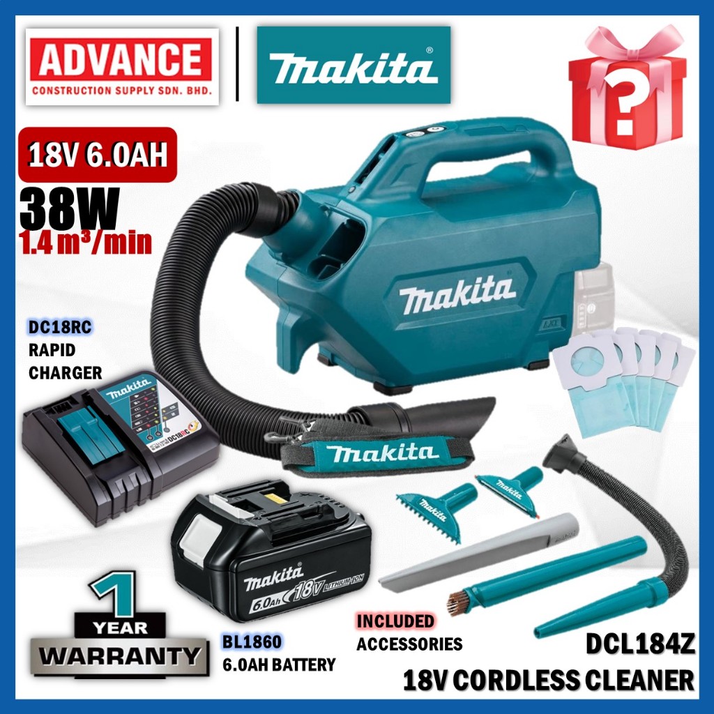 MAKITA DCL184 / DCL184Z 18V Cordless Cleaner ( Included Accessories