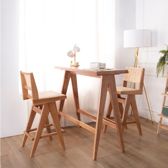 [2 units] MODA Velentina Pub Stool / Bar Stool - Solid Rubberwood ...
