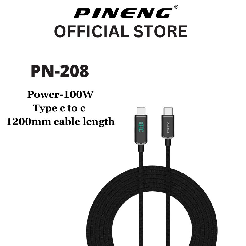 Pineng PN-208PD LED Display USB Type C to Type C Cable 5A Quick Charge ...