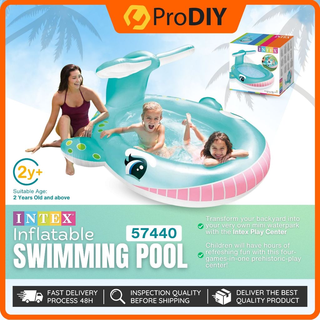 #57440 INTEX WHALE SPRAY POOL FOR KIDS