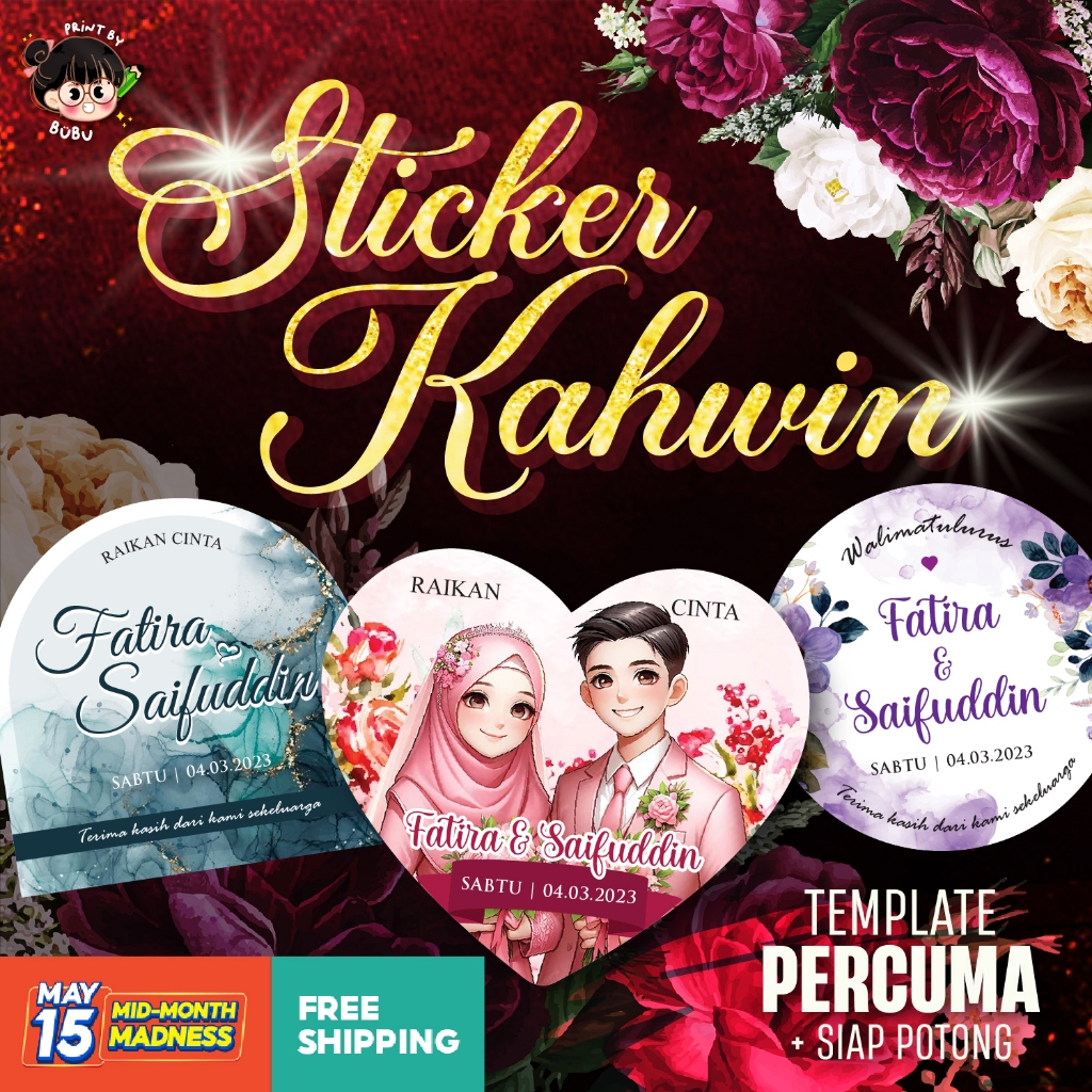 💝 STICKER KAHWIN | MAJLIS | DOORGIFT | WEDDING | GOODIES 💝 READY ...