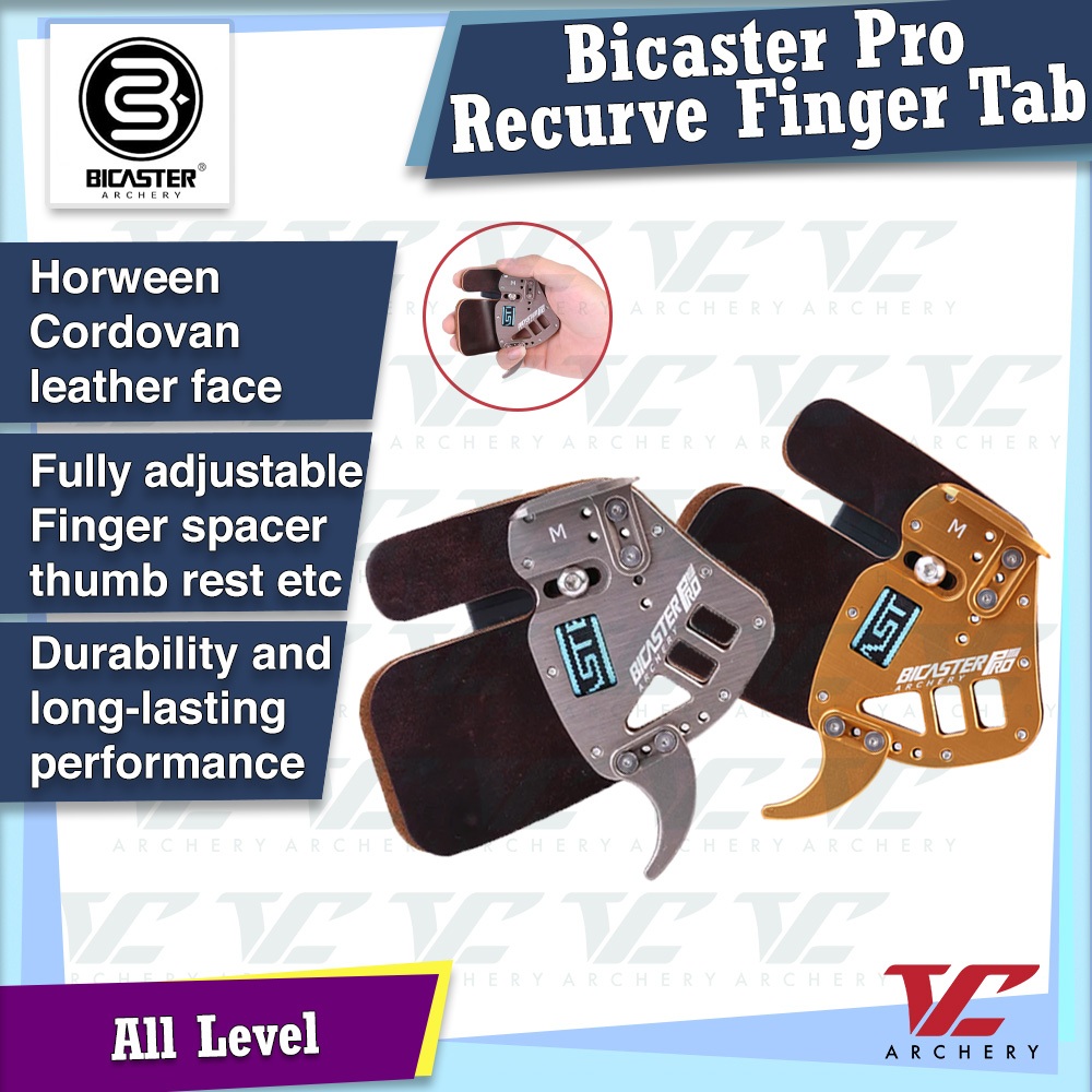 Bicaster Barebow Finger Tabs - Horween Leather & Brass Archery Protection