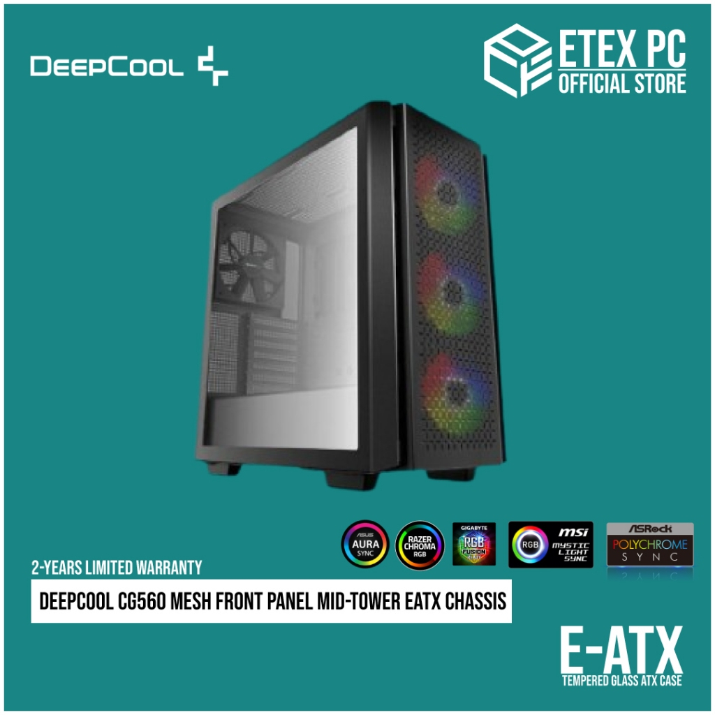 DeepCool CG560 Mesh Front Panel Mid-Tower EATX Chassis # R-CG560-BKAAE4 ...