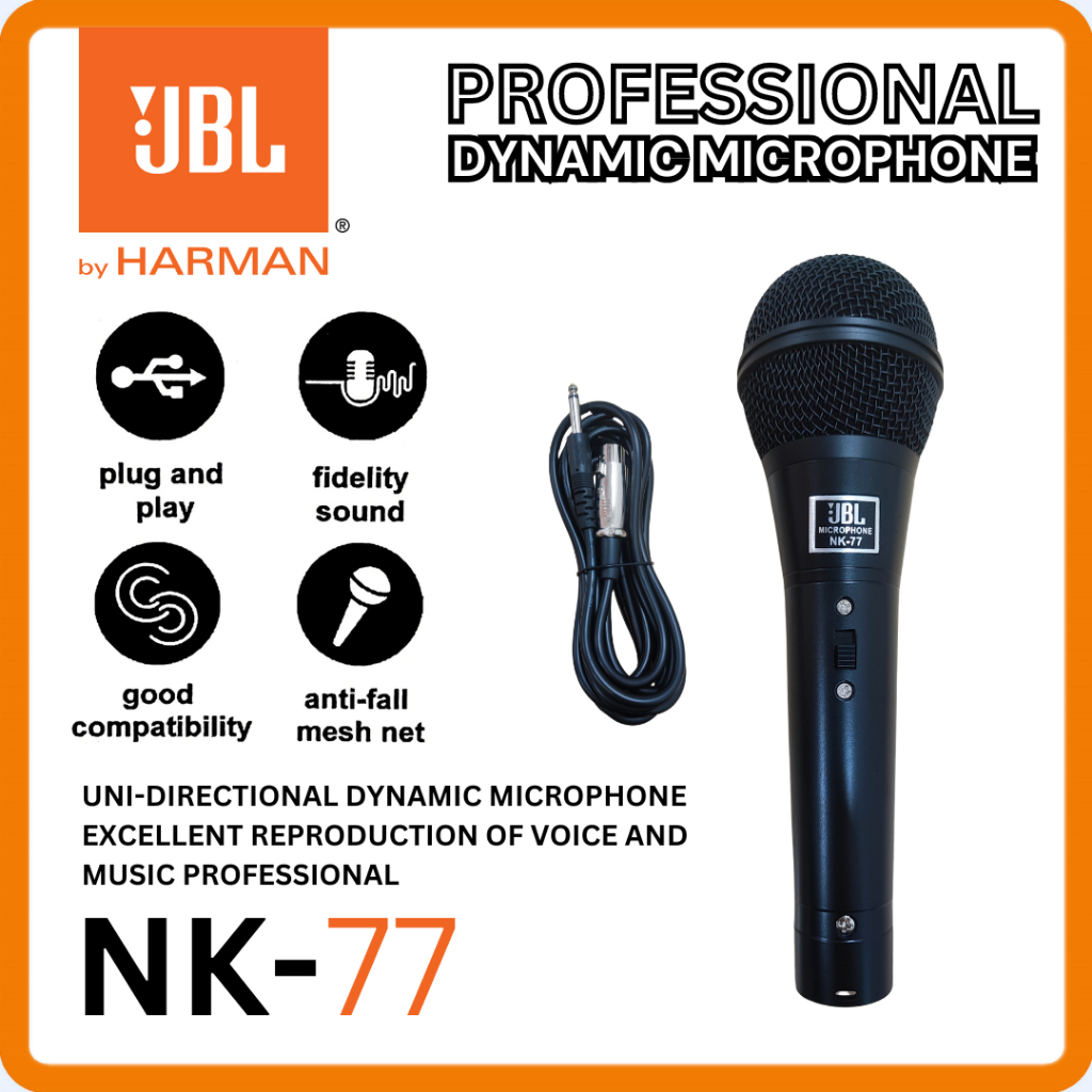 JBL NK77 Microphone Professional Dynamic For Vocal/Karaoke HIFIDELITY