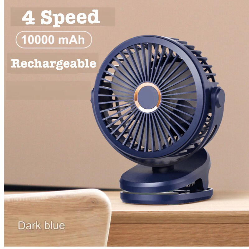 【Ready Stock】Mini clip fan Rechargeable 10000mAh | Shopee Malaysia