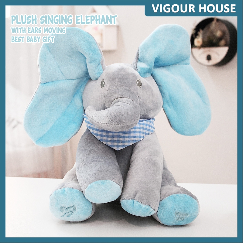Elephant Toy Ears Move Music Elephant Toy, Singing Elephant With Ears  Moving Electric Plush Toys Christmas Gift For Kids