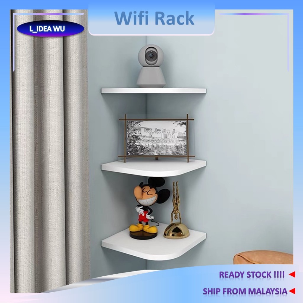 Corner Wifi Router Shelf Router Modem Rak Wall Rack Storage DVD Player