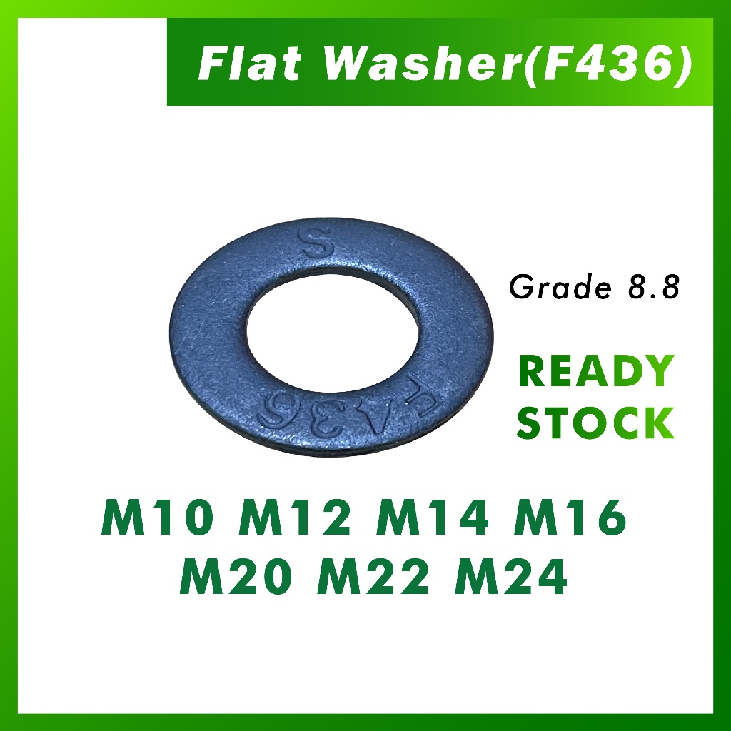 ASTM F436 Flat Washer (M10 - M25) Hardened Washers Plain Black High ...