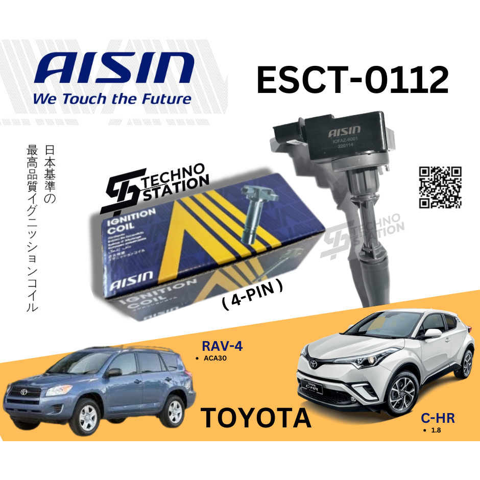 AISIN ADVICS ESCT-0112 IGNITION COIL For Toyota Rav-4 ACA30 C-HR 1.8 ...