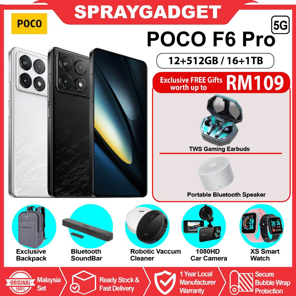 POCO F6 Pro 5G/ POCO F6 (12+512GB l 16+1TB) 50MP camera system with OIS ...