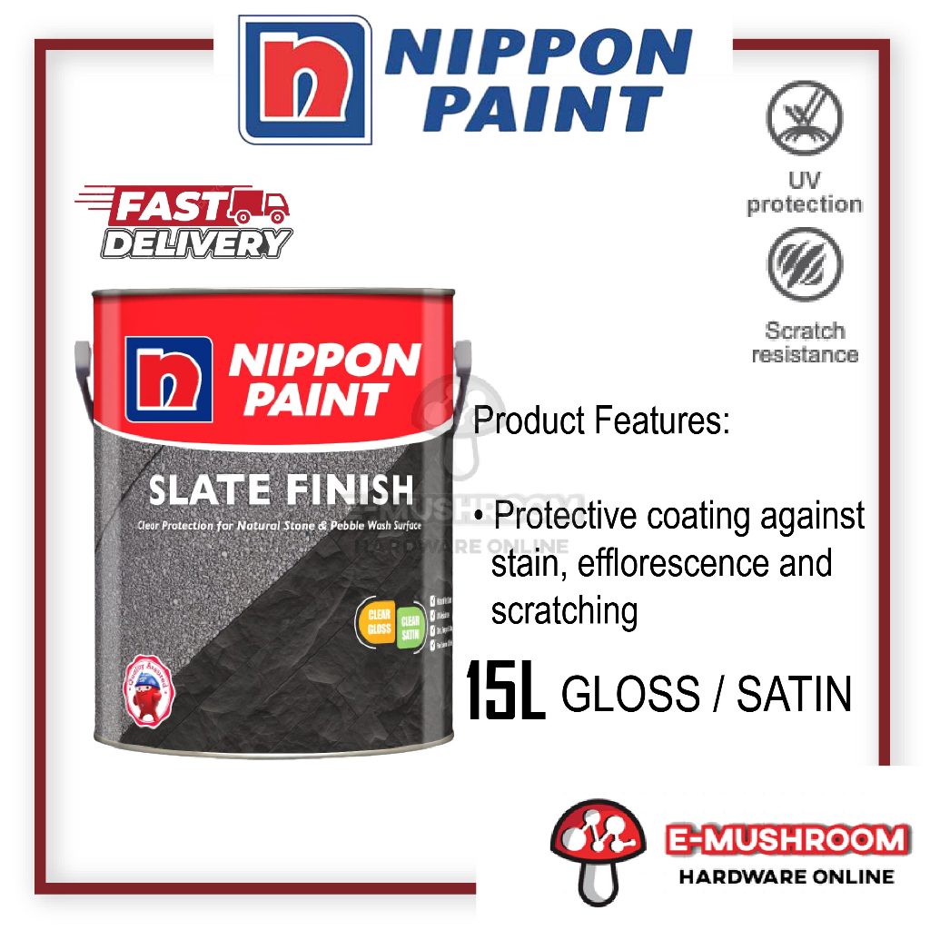 Nippon Paint Slate Finish 15L (Gloss / Satin) Shopee Malaysia