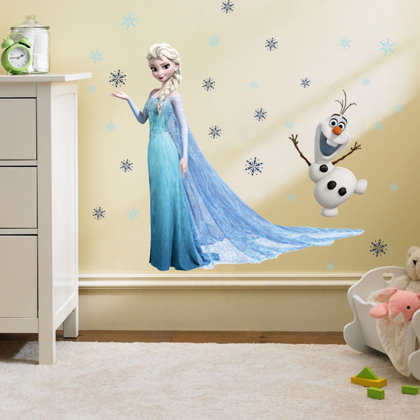 RoomMates Frozen Olaf The Snow Man & Frozen Elsa Peel and Stick Giant ...