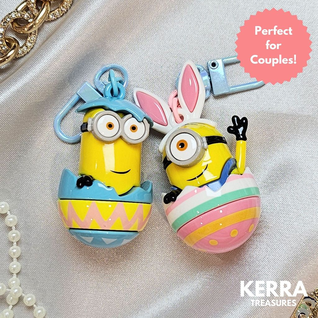 [One Pair Set] Original Minions Cute Easter Egg Blue And Pink Rabbit ...