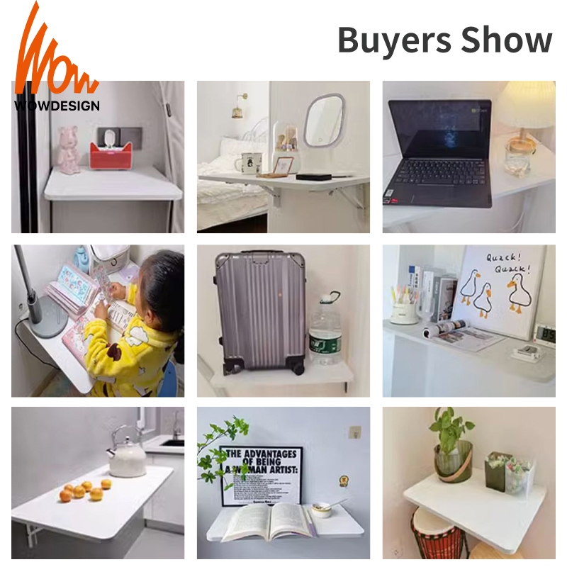 Wall Mounted Folding Table Wall Rack Black Foldable Table With Bracket ...