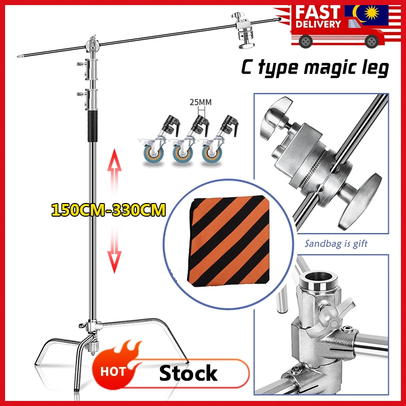 3.3m C-stand Tripod Photography Light Stand 100% With Boom Arm ...