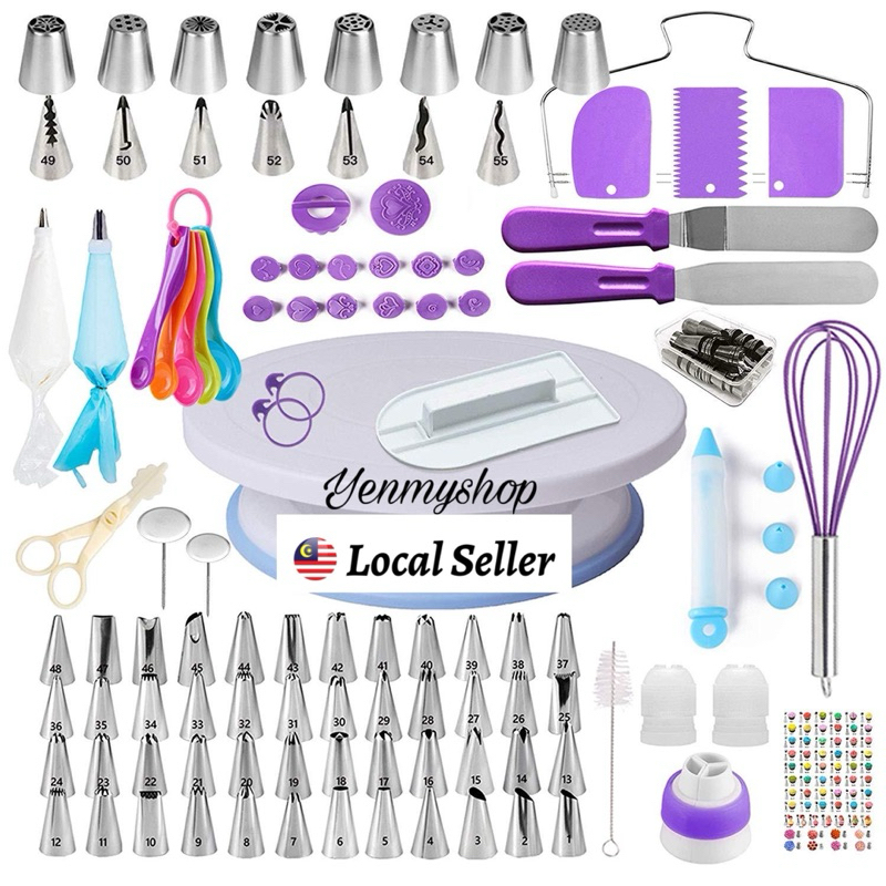 Cake Decoration Tools Full Set / Bakery Tools With Rotaring Cake Table ...