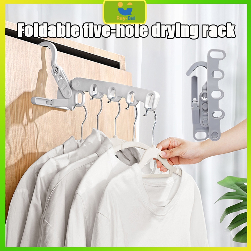 5 Holes Folding Drying Rack Portable Travel Hanger 360 Degree Rotary ...