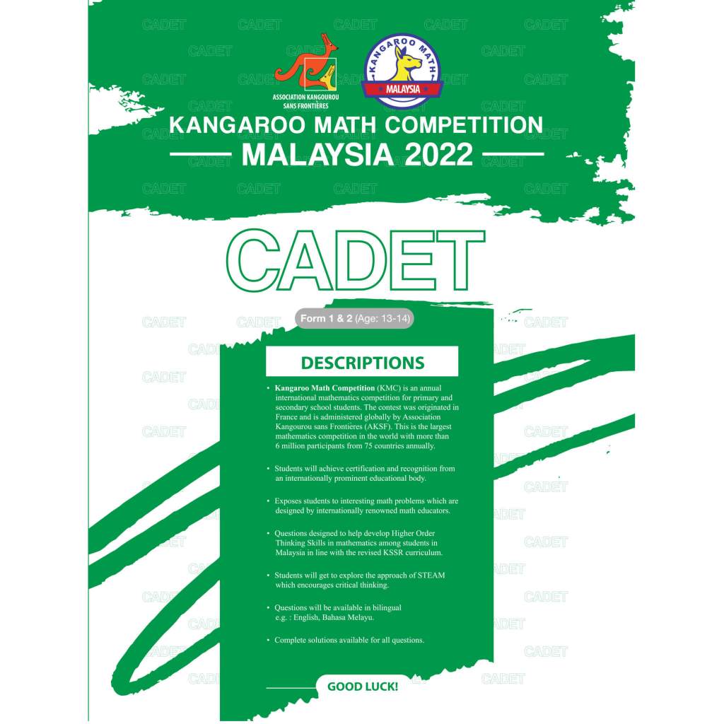 Kangaroo Math Competition Malaysia 2022 Cadet | Shopee Malaysia