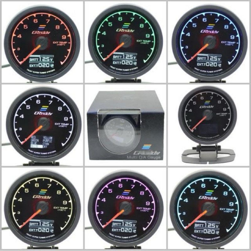 Meter Greddy 2 In 1 Multi DA Gauge / Meter with 7 Color ( water temp