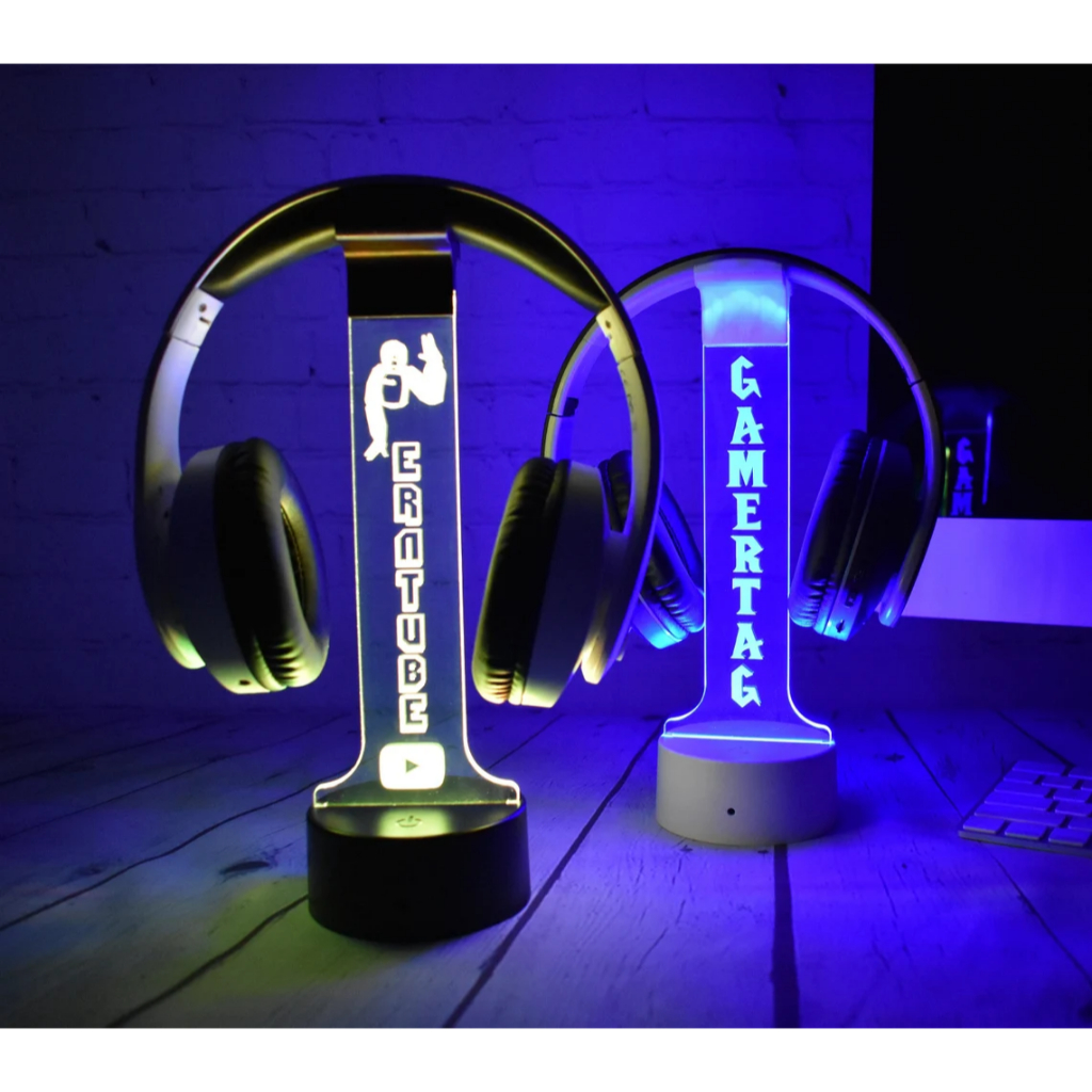 Personalized Headphone Stand, Custom Light Sign Headset Holder, Custom  Headset Stand, Gamer LED sign, Gift for Gamers