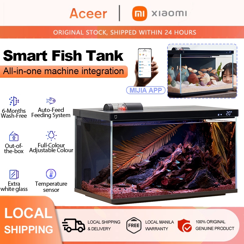 Xiaomi Mijia Smart Fish Tank Glass Aquarium Tanks APP Control One-Key ...