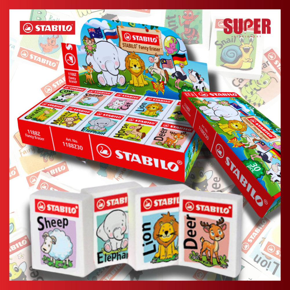 [Super Stationery] Stabilo Fancy Eraser 30 pcs ABC Eraser Alphabet ...
