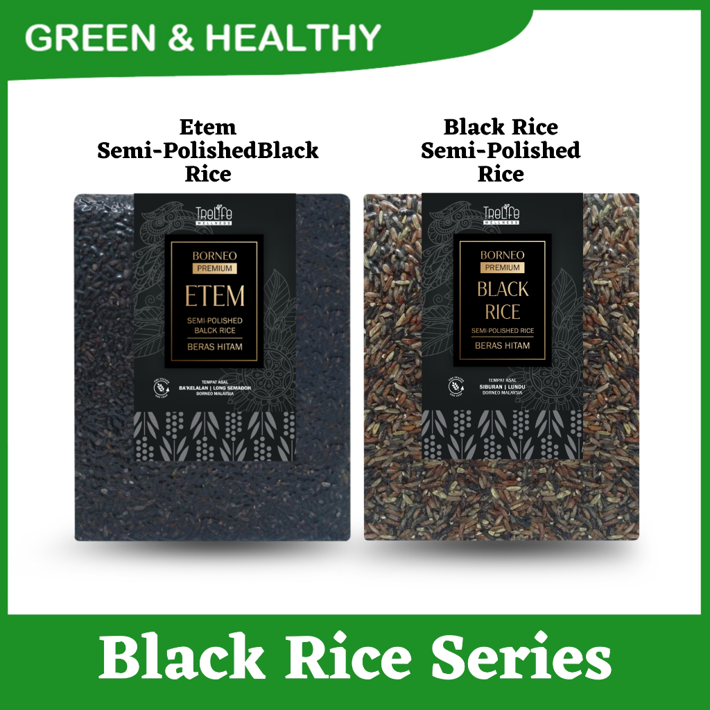 BORNEO Premium Black Rice Series (Black Rice Semi-Polished Rice / Etem ...