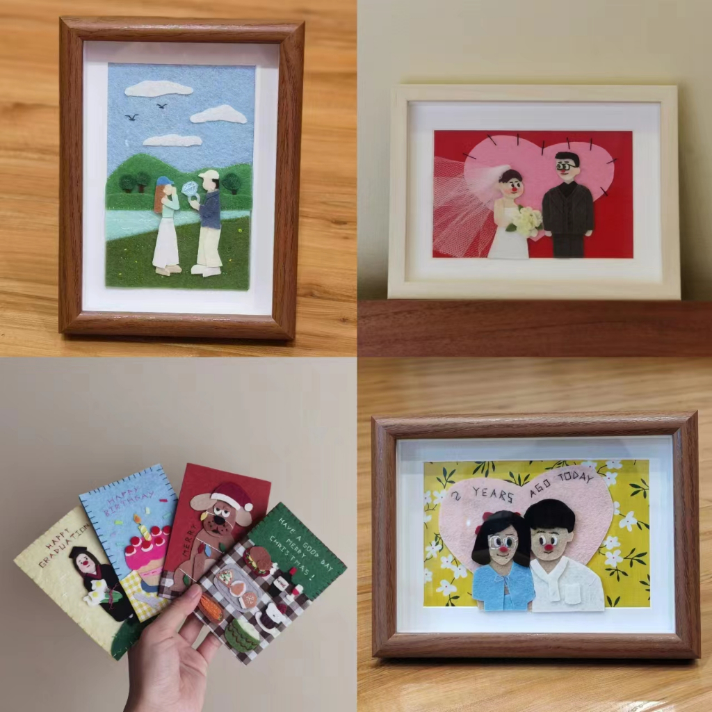 Custom Portrait Non-Woven Polyster Felt Fabric Keychain, Magnet, Frame ...